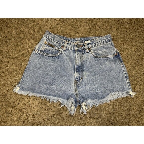 CALVIN KLEIN Vintage 90s Y2k Cut-Off Denim Jean Shorts High Rise Sz 9/27 USA - Picture 1 of 8